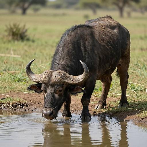 Majestic Buffalo by Reflective Pond