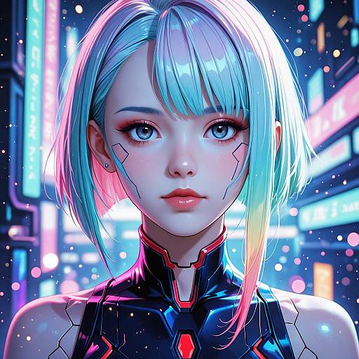 Cyberpunk Multicolored Hair Portrait