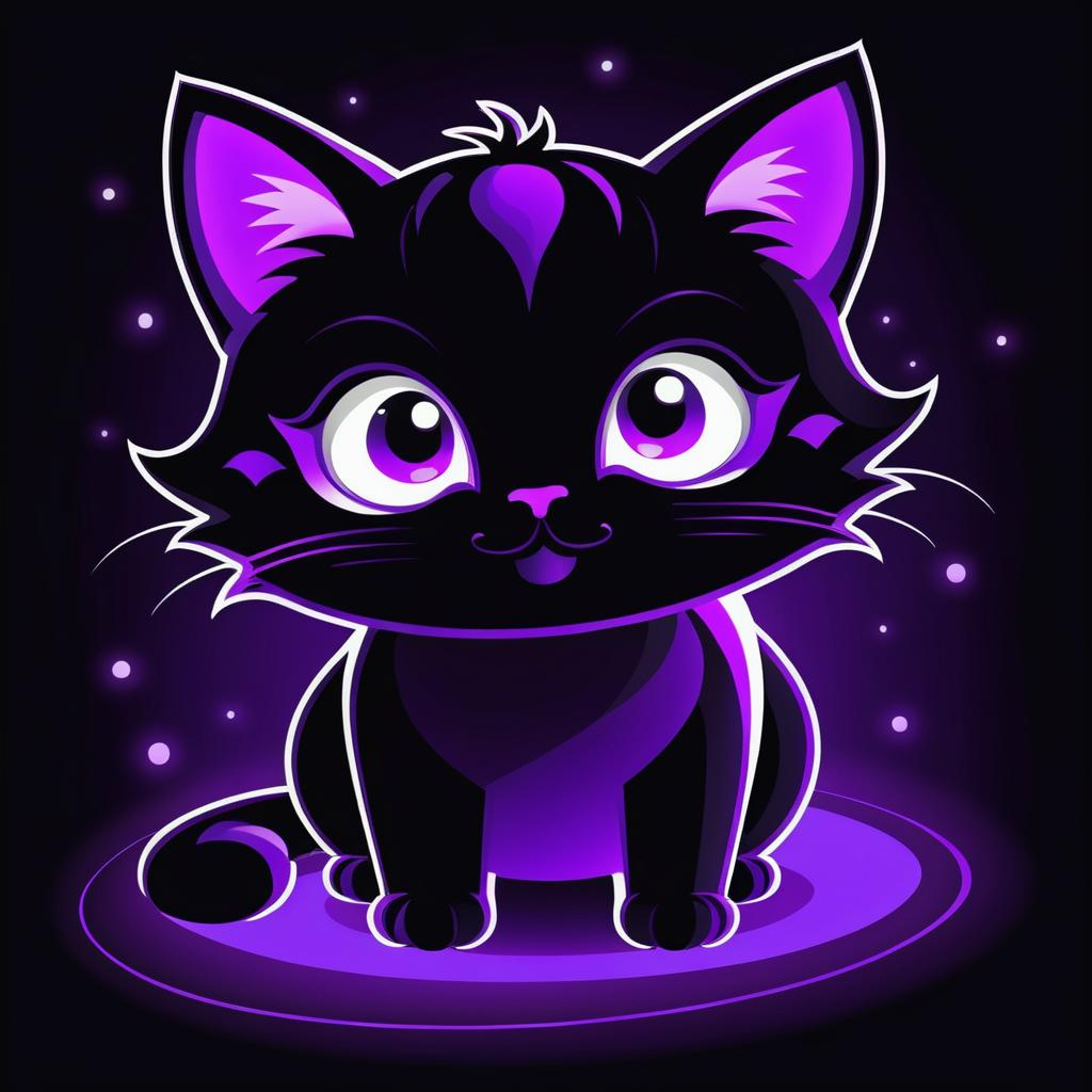 Adorable Cat Character for T-Shirt Design