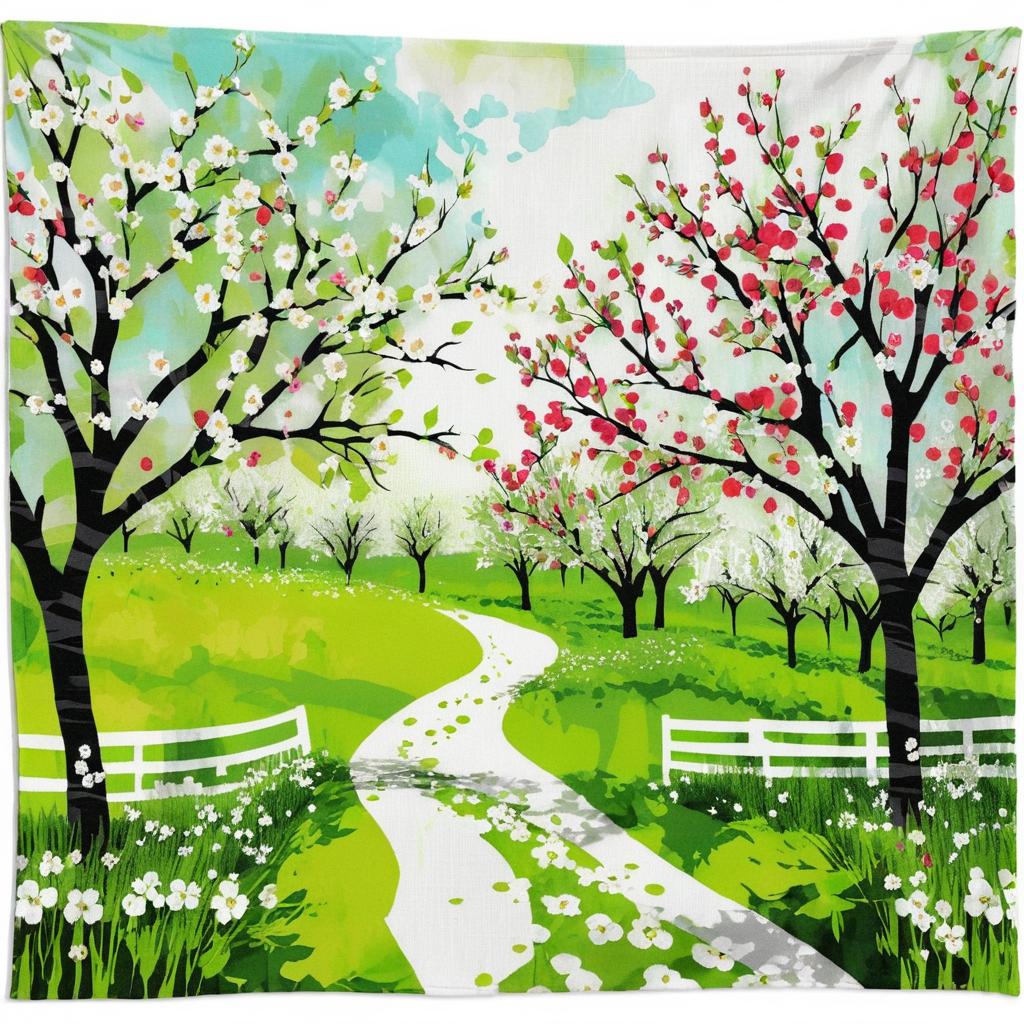 Spring Orchard Textile Art Garage Sale