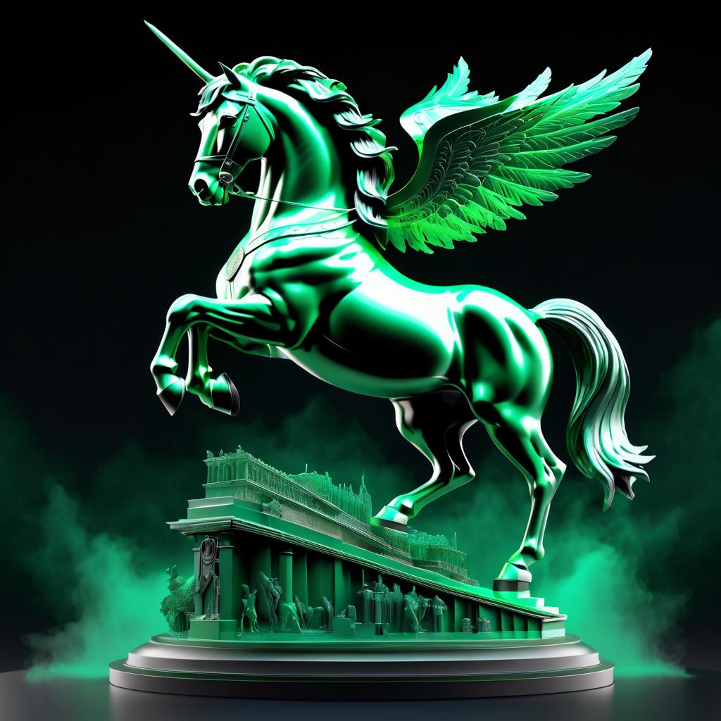 Valiant Winged Horse Statue of Rome