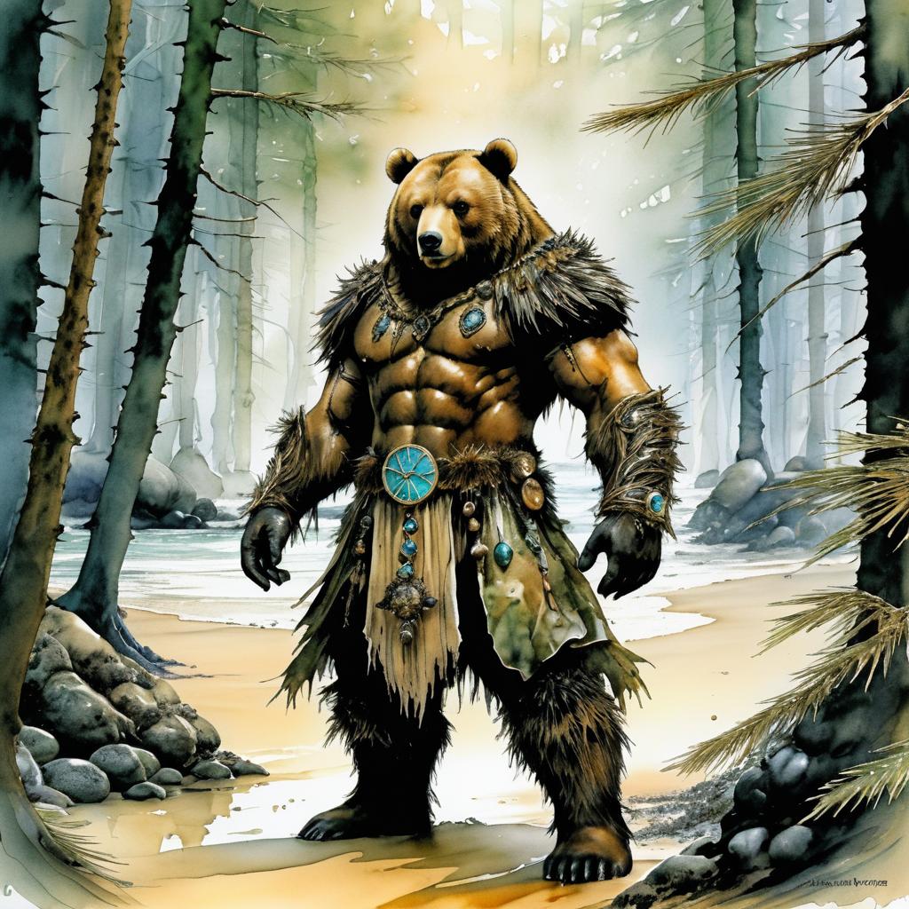 Colorful Character Sheet of Forest Bear