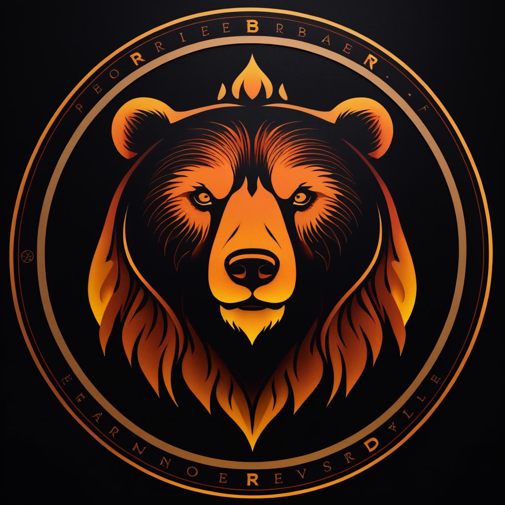 Symmetrical Draped Bear Logo Design