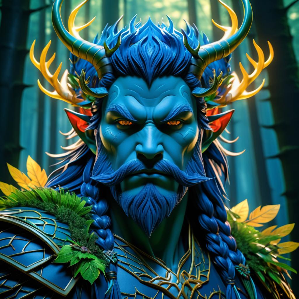 Epic Fantasy Guardian in Mystical Forest