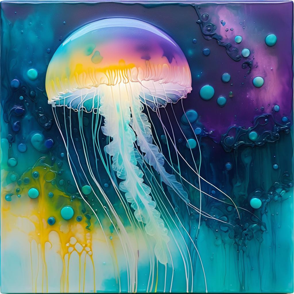 Ethereal Glow of Abstract Jellyfish Art