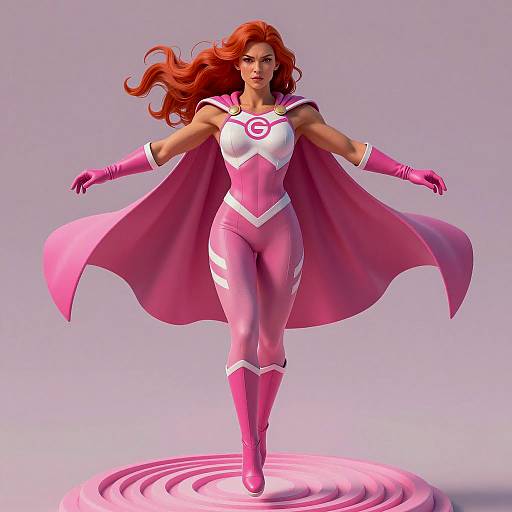 Muscular Superhero Woman in Action