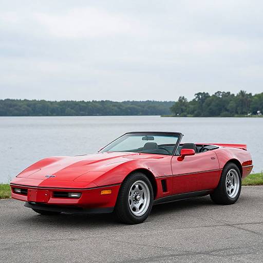 Red Chevrolet Corvette C4 Roadster Lakeside