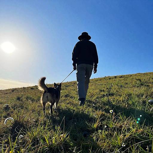 Silhouette Walk on Sunny Hill