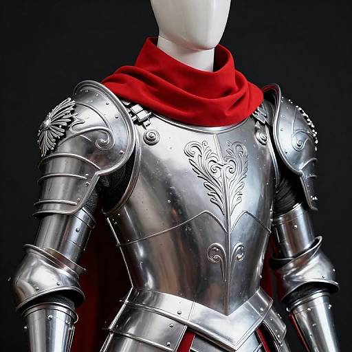 Mannequin in Silver Armor with Scarf