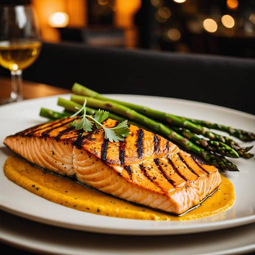 Cozy Grilled Salmon Dinner Scene
