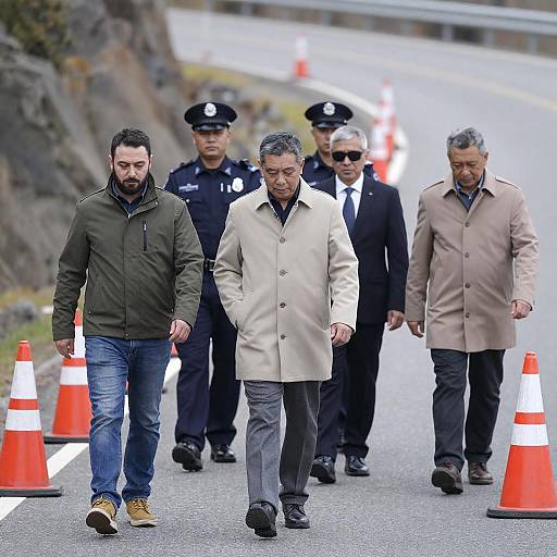 Group of Men on a Curvy Road