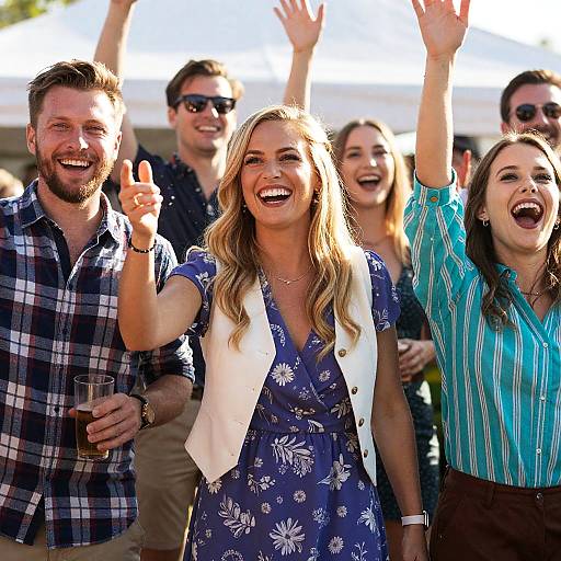 Joyful Outdoor Event with Happy Crowd