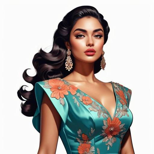 Elegant Middle Eastern Woman in Flora Gown Elegant Middle Eastern Woman in Flora Gown