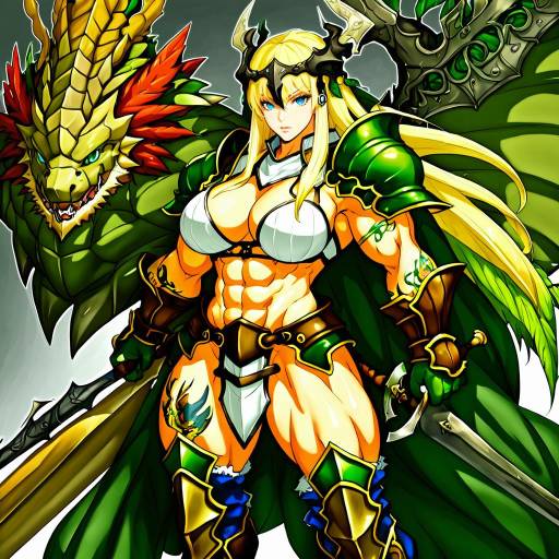 Illustration of Amazon (dragon's crown), dragon's crown in the style of Ume (plumblossom)
