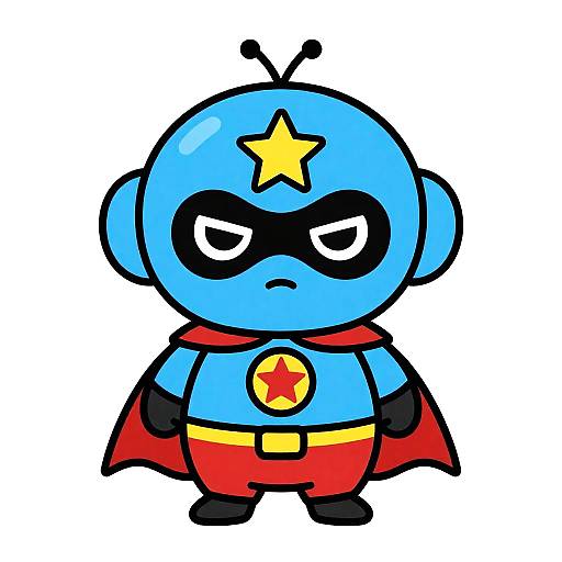 Cute Shuppet Superhero Sticker Art