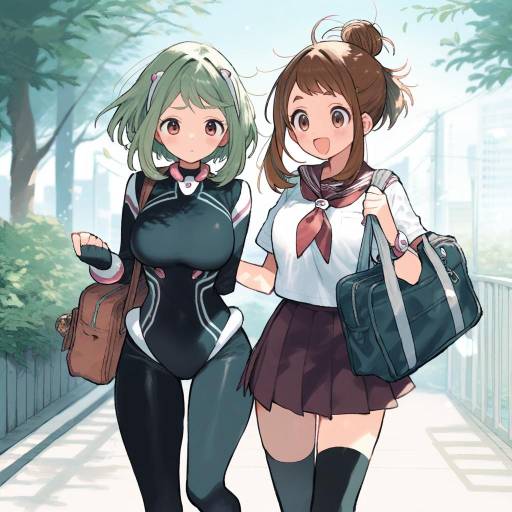 Uraraka and Friends in School Uniforms