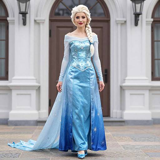 Woman in Princess Elsa Costume
