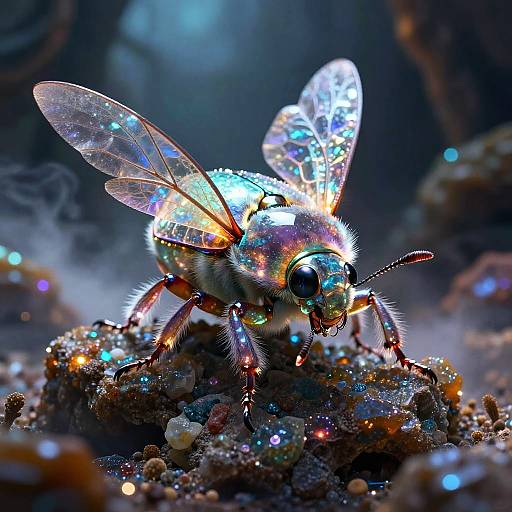 Glowing Crystal Beetle in Mystic Cavern