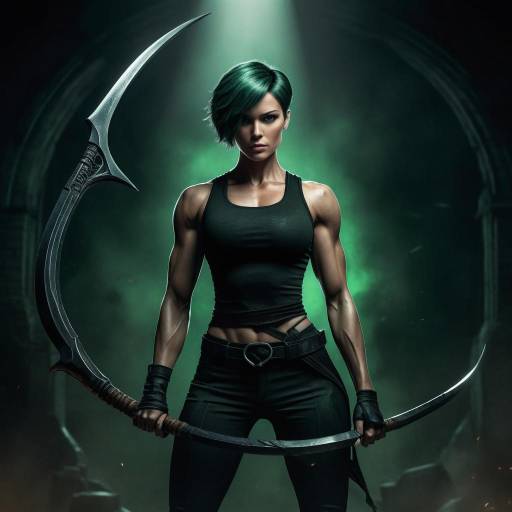 Fierce Female Warrior with Dual Blades