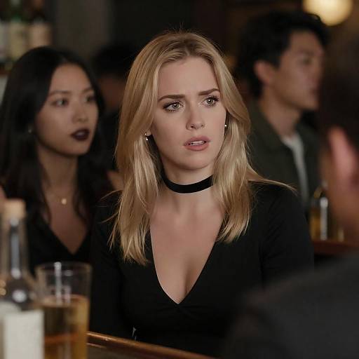 Crowded Bar Scene with Distinct Characters