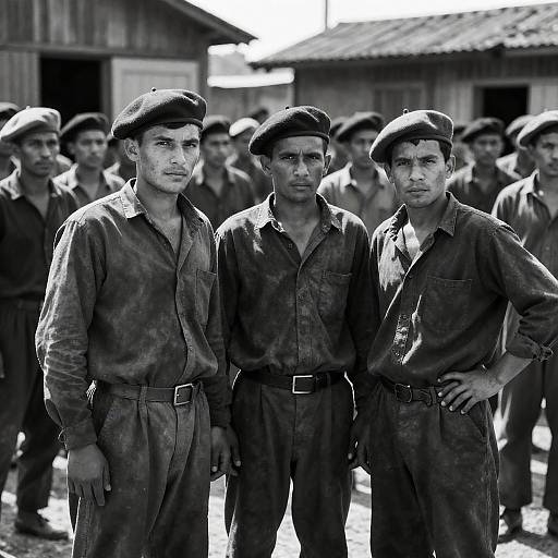 Intense Portrait of Men in Berets