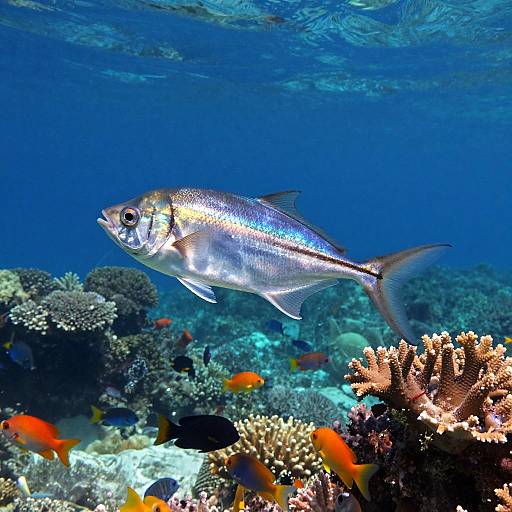 Graceful Flying Fish in Coral Reef