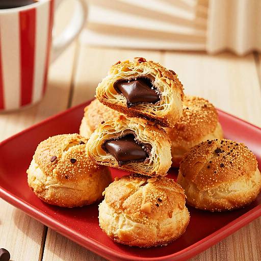 Golden Chocolate-Filled Pastry Stack