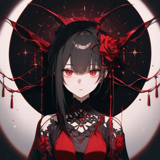Intricate Dark Gothic Anime Portrait