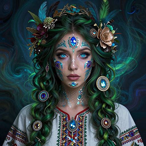 Surreal Slavic Folklore Woman