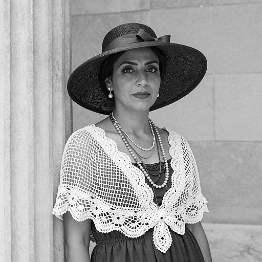 Elegant Woman in Black and White Photography