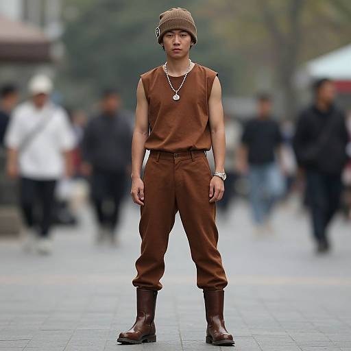 Stylish Young Man in Outdoor Attire