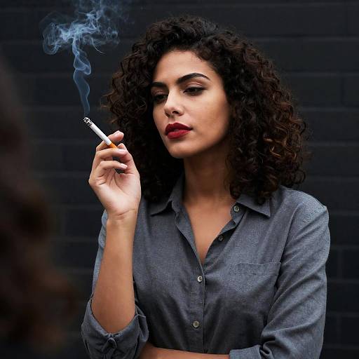 Cigarette Elegance: A Smug Portrait