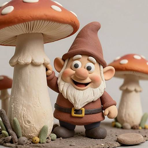 Playful Claymation Gnome Sculpture