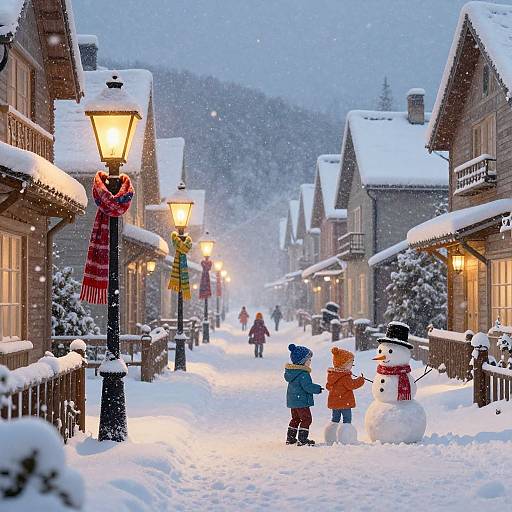 Cozy Winter Village Lockscreen