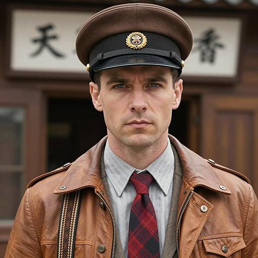 Handsome Man in Vintage Railroad Style