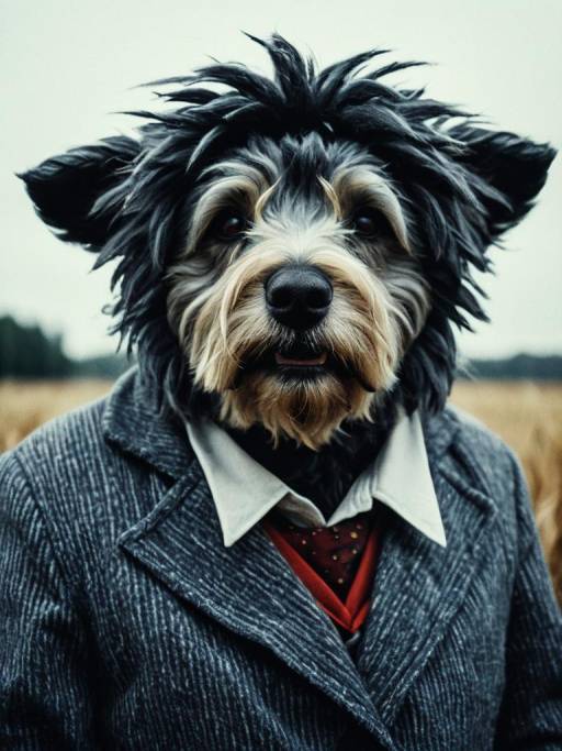 Dog in Suit Costume Portrait