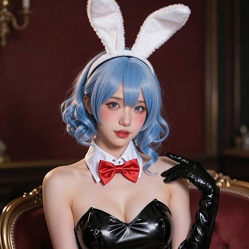 Asian Woman in Bunny Suit Photography