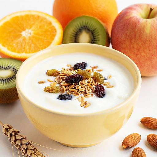 Colorful Yogurt Bowl with Fruits