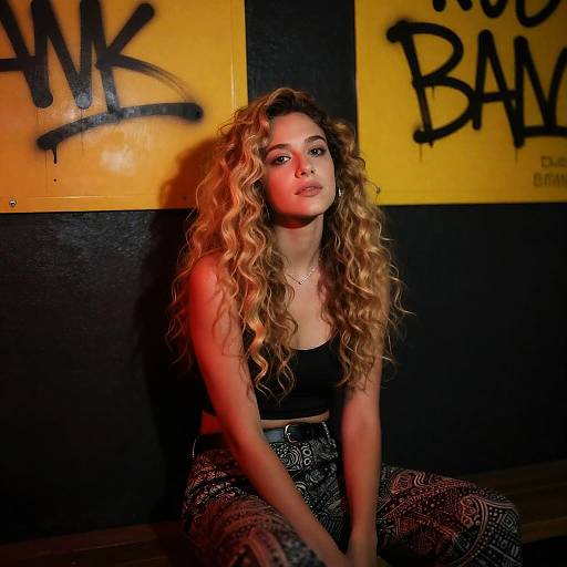 Relaxed Woman in Dim Nightclub Lighting