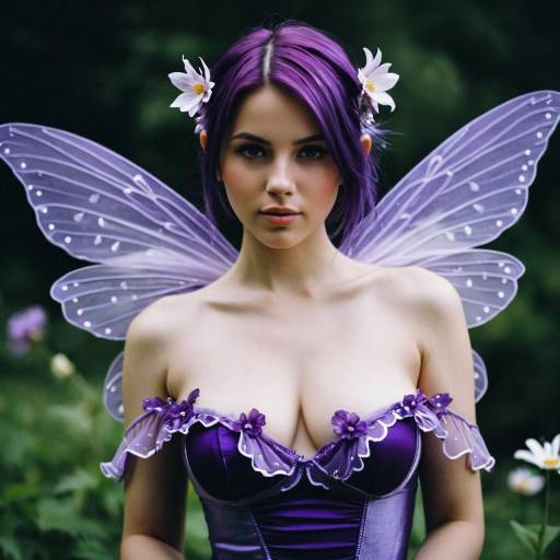 Enchanting Purple Fairy with Wings