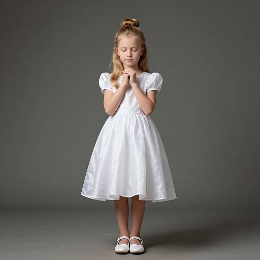 Cinderella Kid in White Dress