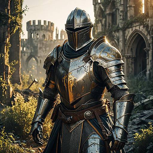 Medieval Knight in Futuristic Armor