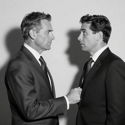 Black-and-White Portrait of Two Men in Formal Suits