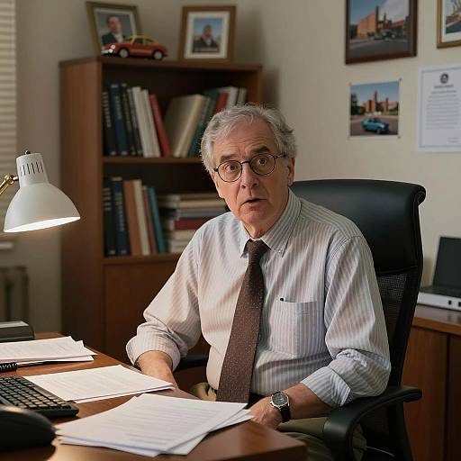 Surprised Middle-Aged Man in Office