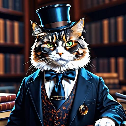 Regal Professor Cat in Elegant Setting