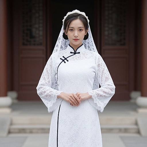 Lace Costume Woman in Traditional Chinese Dress
