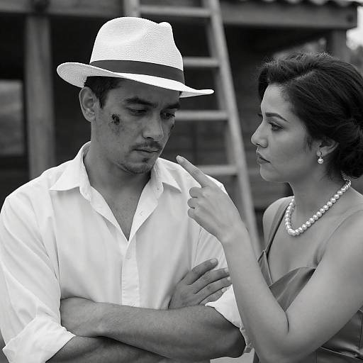 Black-and-White Portrait of Intense Emotions