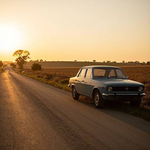 Vintage Tavria at Sunset Countryside