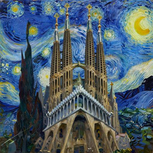 Sagrada Familia in Van Gogh Style