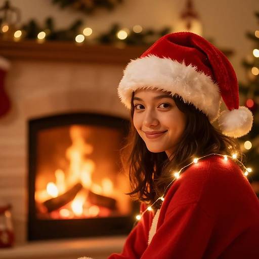 Cozy Winter Santa Hat Scene